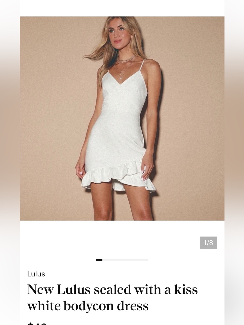 Lulu's white sweetheart ruffle Mini Dress